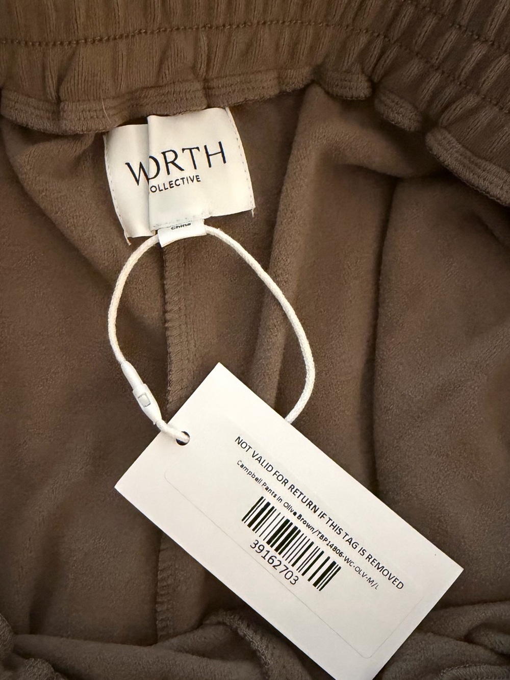 Worth Collective Olive Brown Lounge Set - Oversized Sweatshirt & Wide Leg Pant - Picture 8 of 11